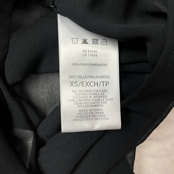 Michael Kors Black Sheer Ruffle Sleeve V Neck Mini Dress Tunic XS - Picture 6 of 10